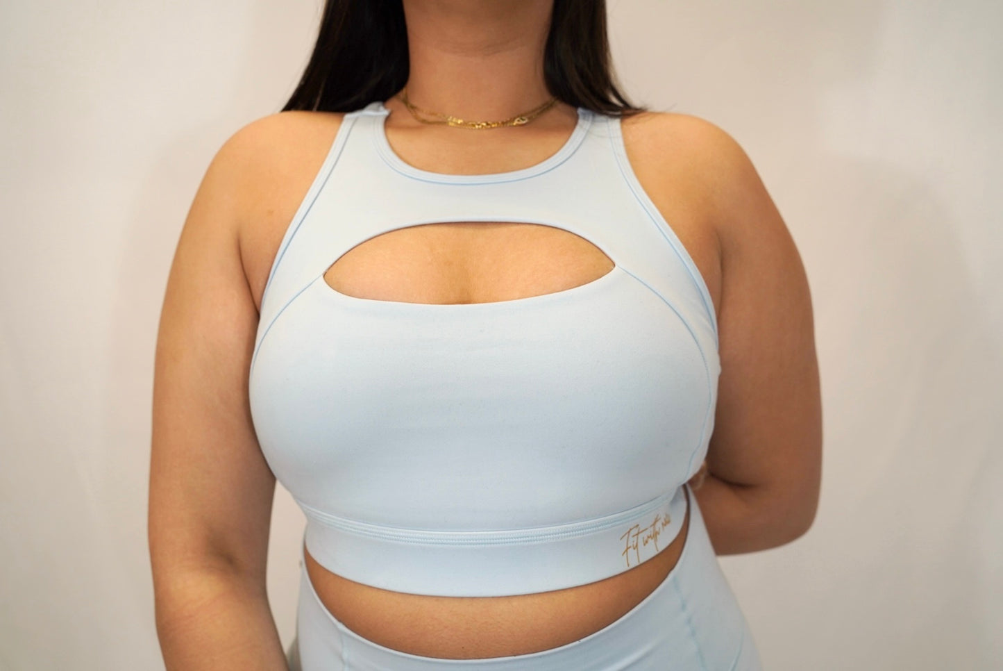 Icy Blue Sports Bra: Plus & Curvy