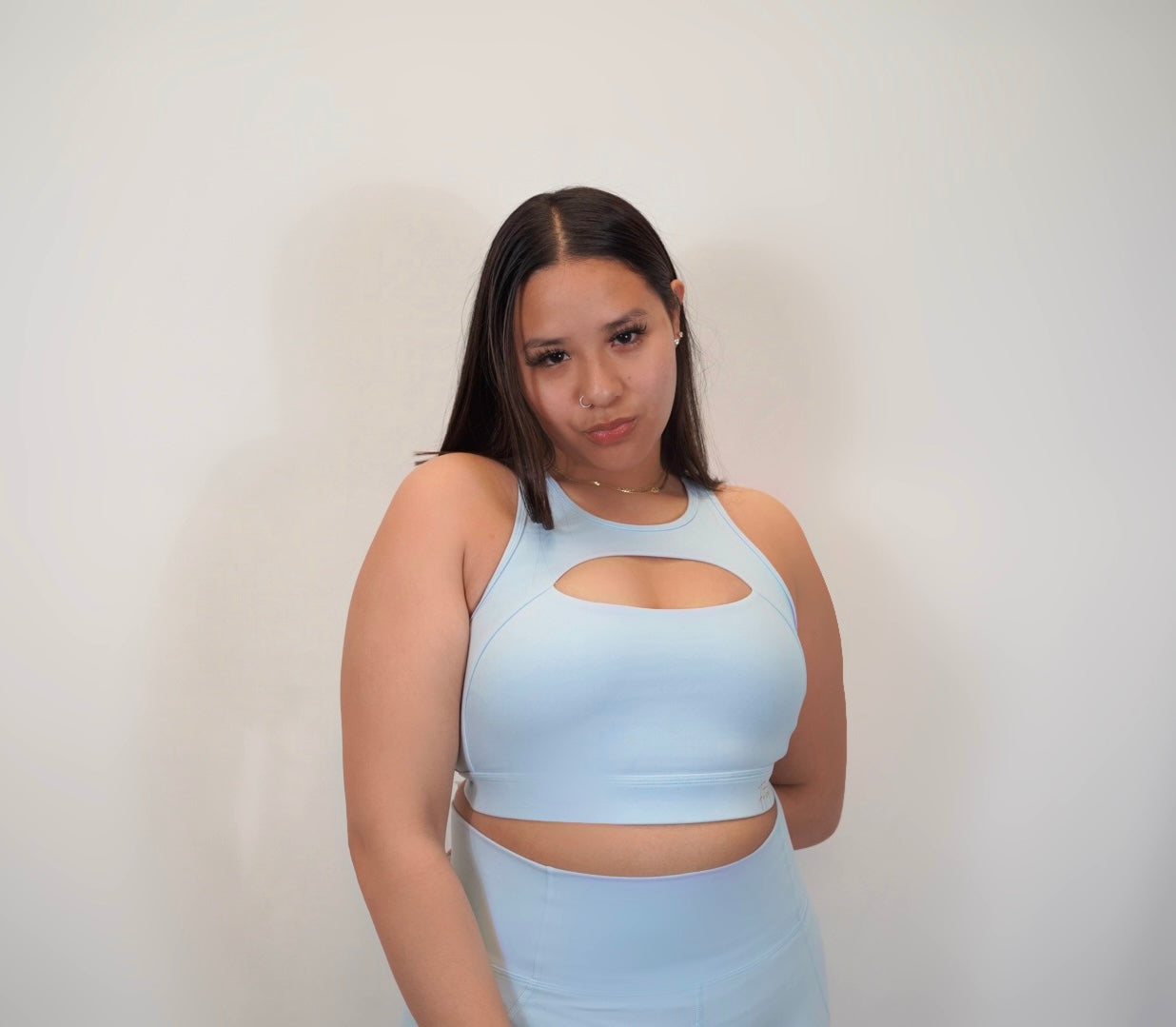 Icy Blue Sports Bra: Plus & Curvy