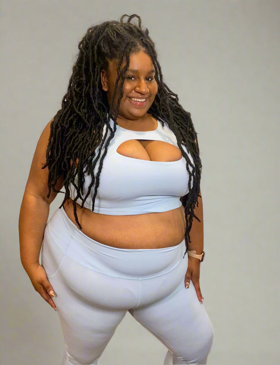Icy Blue Sports Bra: Plus & Curvy