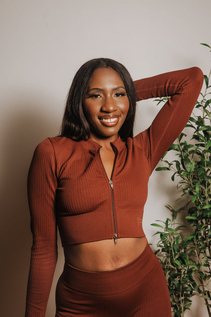 Coffee Long Sleeve Jacket